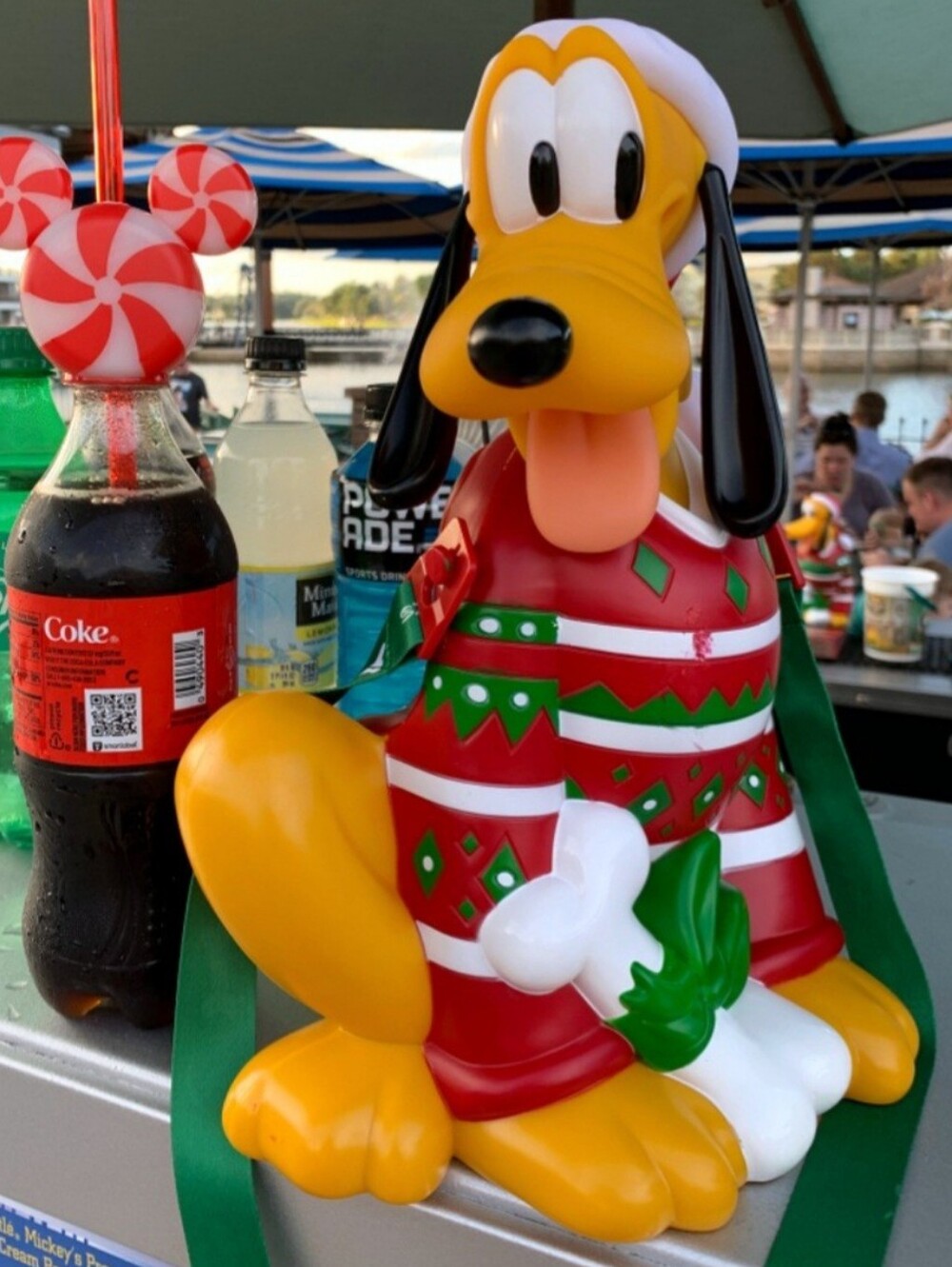 Disney Parks Premium Pluto Holiday Christmas Sweater Popcorn Bucket